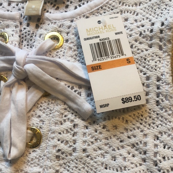 Michael Kors Crochet Lace Up Sleeveless Top NWT - Picture 4 of 8